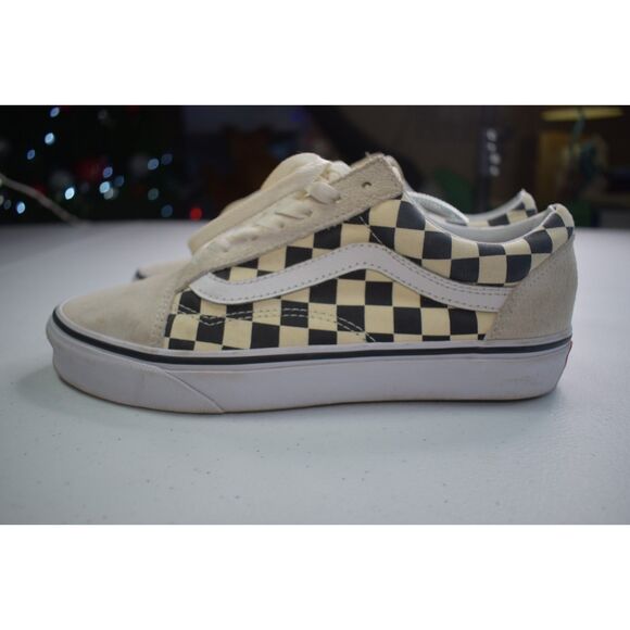Vans Old Skool White Checkered Sneakers Womens Size 7.5 - Picture 5 of 11
